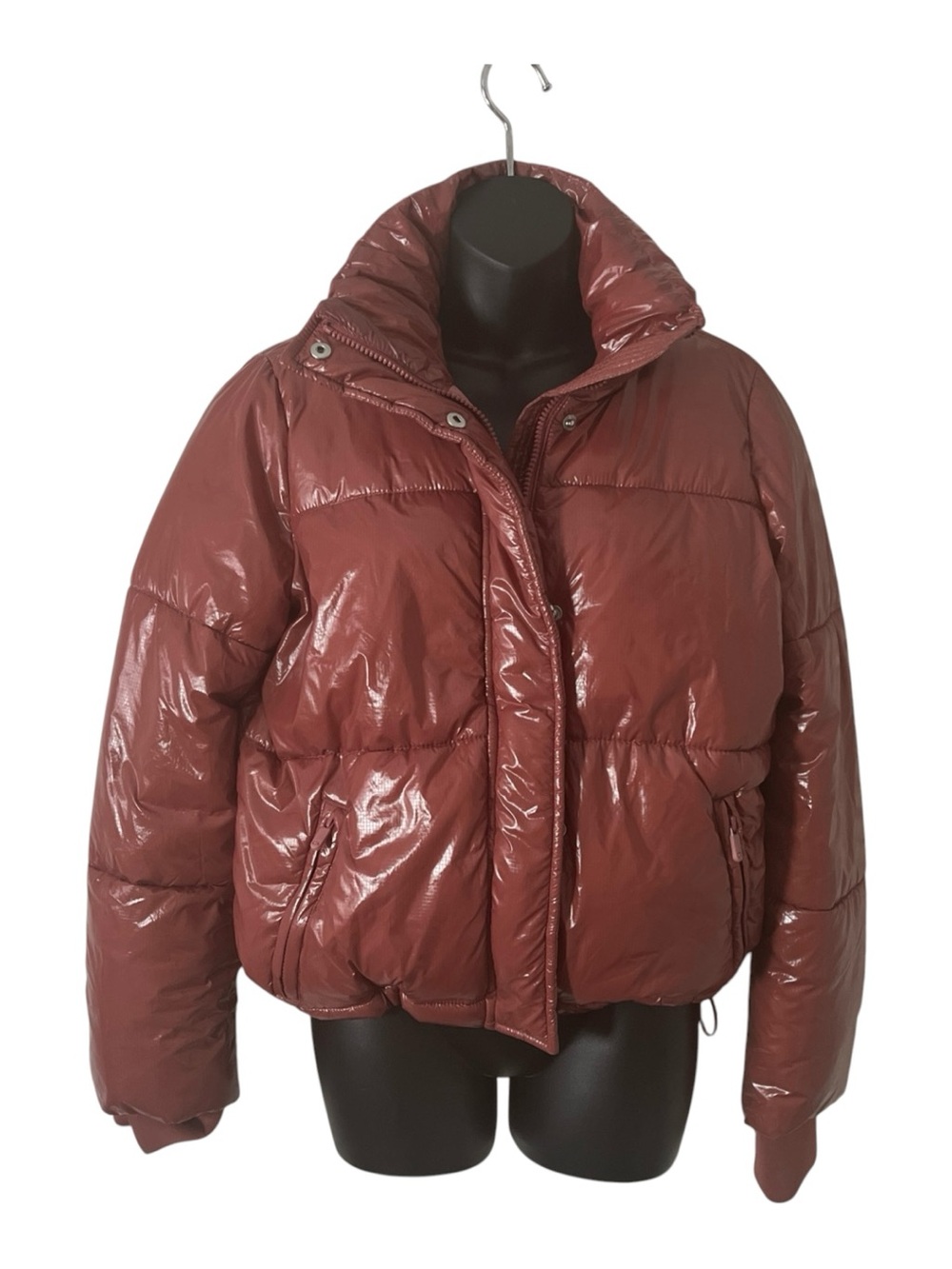 GAP Women's Glossy Dusty Rose Puffer Jacket Sz XSTP
